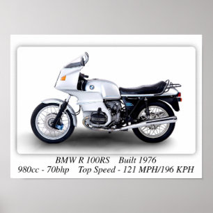 BMW R 100RSバイク – A3サイズプリントポスター ポスター