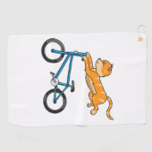 Bmxに乗る猫 ゴルフタオル (横)