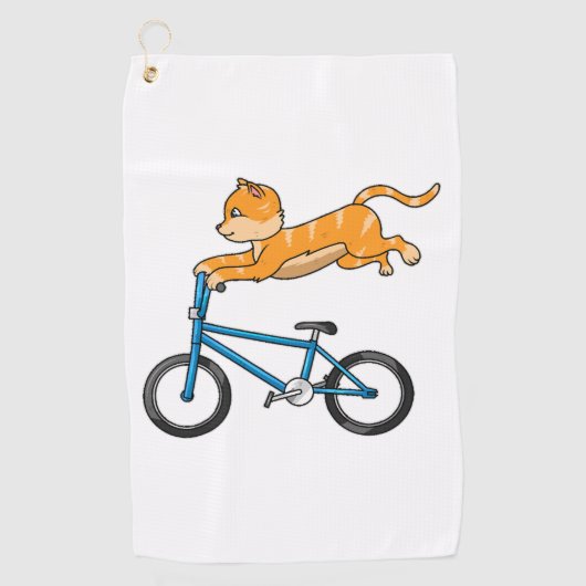 Bmxに乗る猫 ゴルフタオル (正面)