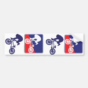 BMXのライダー-赤い白くおよび青 バンパーステッカー