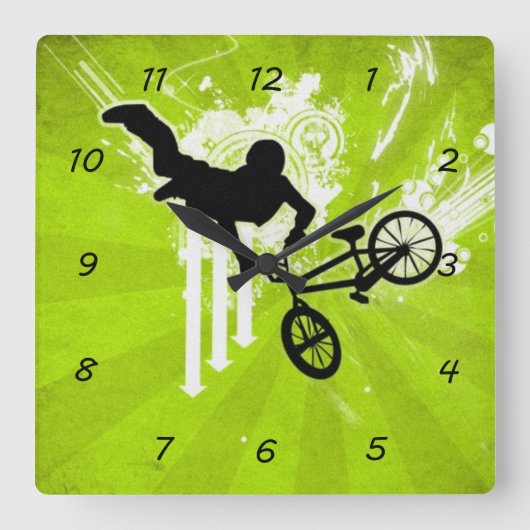 BMXの柱時計 スクエア壁時計 (正面)