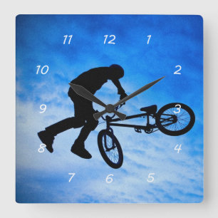 BMXの柱時計 スクエア壁時計