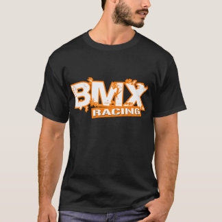 BMXの競争のオレンジ白 Tシャツ