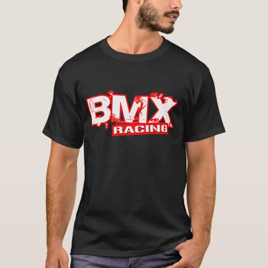 BMXの競争の赤い白 Tシャツ (正面)