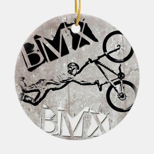 BMXはクリスマスのオーナメント、版権のカレンJ Wiを支配します セラミックオーナメント (正面)