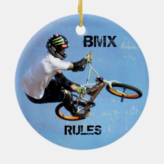 BMXはクリスマスのオーナメント、版権のカレンJ Wiを支配します セラミックオーナメント (裏面)