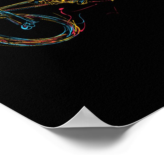 BMXアートカラフルバイクモトクロスフリースタイルバイク ポスター (角)