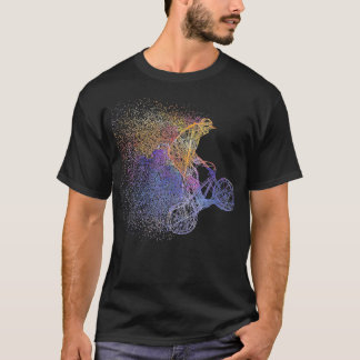 BMXアートカラフル自転車モトクロスフリースタイルサイク Tシャツ