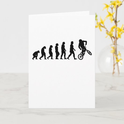 Bmxエボリューションバイクサイクリングバイクもしくは自転車に乗る人ギフト カード (黄色い花)