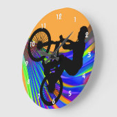 BMXオンレインボーロード ラージ壁時計 (傾斜)