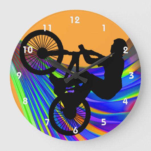 BMXオンレインボーロード ラージ壁時計 (正面)