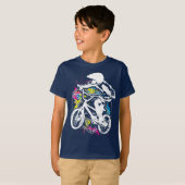 Bmxカラフルバイクもしくは自転車に乗る人- Bmxバイク – Bmxアパレル Tシャツ (正面フル)
