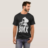 BMXカラーバイクファンバイクMTBバイクもしくは自転車に乗る人レトロBMX 4 Tシャツ (正面フル)