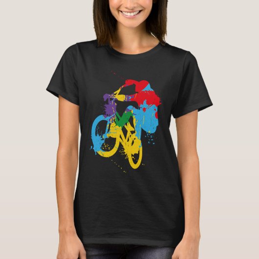 BMXカラー自転車ファン自転車バイクもしくは自転車に乗る人BMX自転車vi Tシャツ (正面)