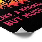 BMXガールサンセットバイクガールサイクリングレトロ ポスター (角)