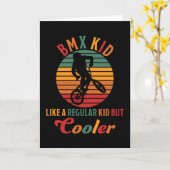 BMXキッドは普通の子供のようだが、自転車クールギフトが好き カード (黄色い花)