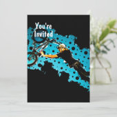 BMXスタント飛んでいる・オブ・ブラックとブルー・ドット・ブラックBk 招待状 (スタンド正面)