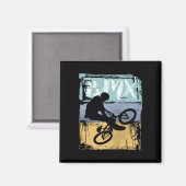 BMXティー – ヴィンテージレトロBMXバイクライダー マグネット (正面/裏面)