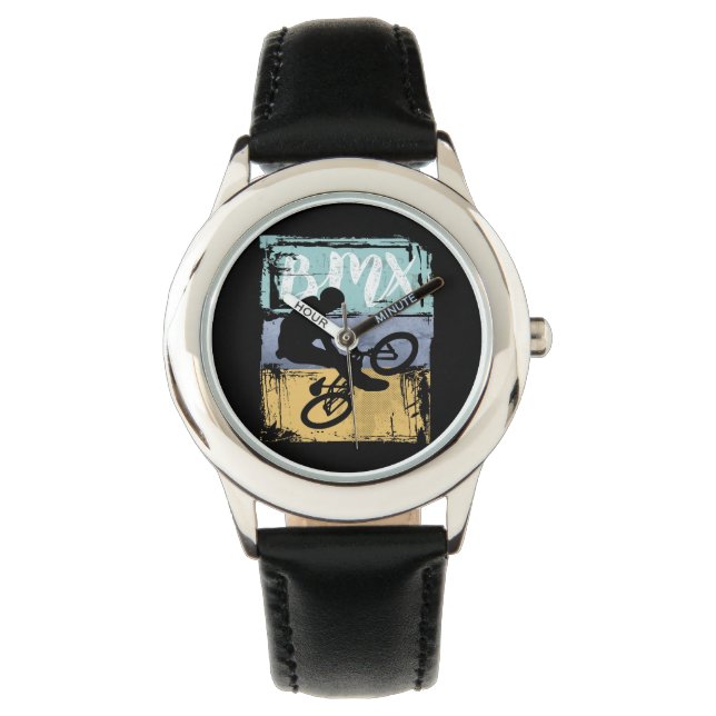 BMXティー – ヴィンテージレトロBMXバイクライダー 腕時計 (正面)
