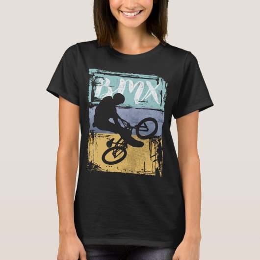 BMXティー – ヴィンテージレトロBMXバイクライダー Tシャツ (正面)