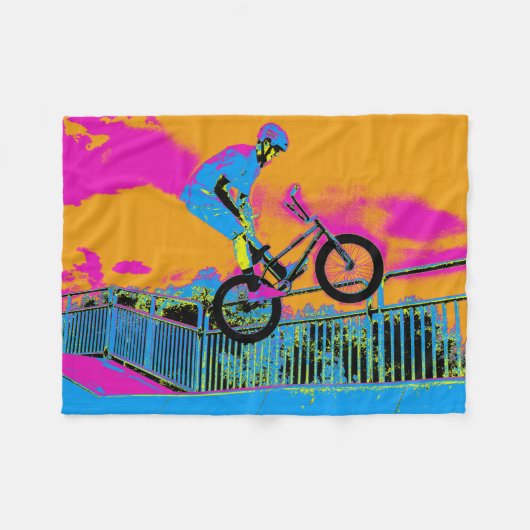 BMXトリックスター – BMXトリックバイク フリースブランケット (正面(横))