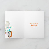 BMXバイクに乗ったワーウルフのスケルトン 男の子の誕生日 カード (内部)
