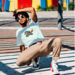 BMXバイクに乗る狐 Tシャツ