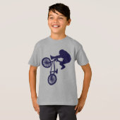 BMXバイクもしくは自転車に乗る人キャッチハイエア Tシャツ (正面フル)