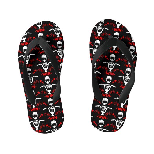 Bmxバイクもしくは自転車に乗る人フリースタイル キッズビーチサンダル (フットベッド)