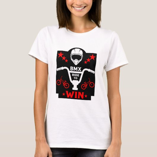 Bmxバイクもしくは自転車に乗る人フリースタイル Tシャツ (正面)