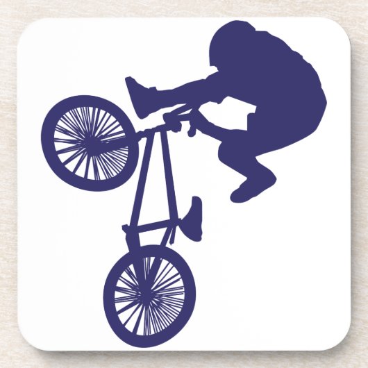BMXバイクもしくは自転車に乗る人 コースター (正面)