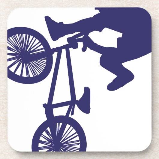 BMXバイクもしくは自転車に乗る人 コースター (正面)