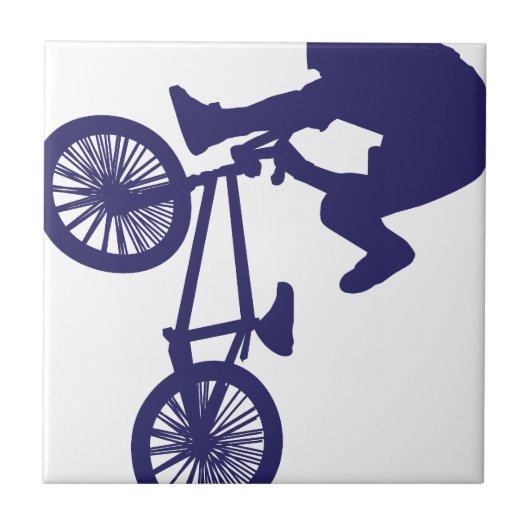 BMXバイクもしくは自転車に乗る人 タイル (正面)