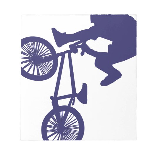 BMXバイクもしくは自転車に乗る人 ノートパッド (正面)