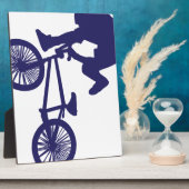 BMXバイクもしくは自転車に乗る人 フォトプラーク (側面)