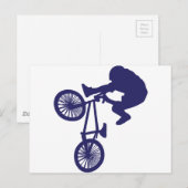 BMXバイクもしくは自転車に乗る人 ポストカード (正面/裏面)