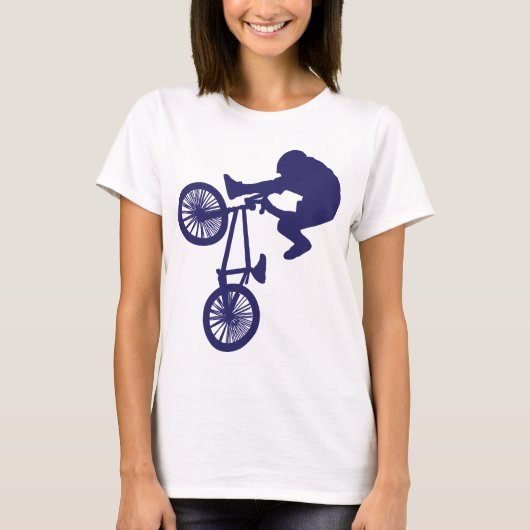 BMXバイクもしくは自転車に乗る人 Tシャツ (正面)