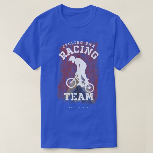 BMXバイクイーストティモール旗サイクリングサイクリングレースBMX Tシャツ (デザイン正面)
