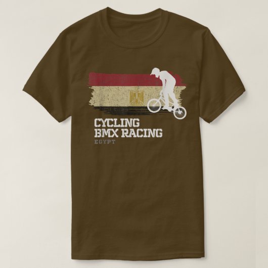 BMXバイクエジプト国旗サイクリングサイクリングレースBMX Tシャツ (デザイン正面)