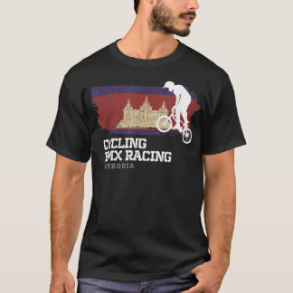 BMXバイクカンボジア国旗サイクリングサイクリングレースBMX Tシャツ