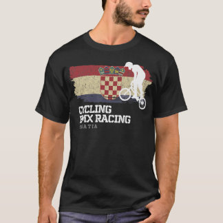 BMXバイククロアチアフラッグサイクリングサイクリングレースBMX 2 Tシャツ