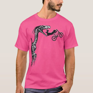 Bmxバイクサイクリスト恐竜の自転車サイクリングサイクリング Tシャツ