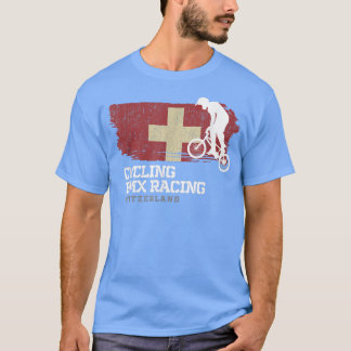 BMXバイクスイス国旗サイクリングサイクリングレースBM Tシャツ