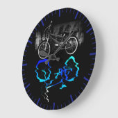 BMXバイクスポーツ色反射 ラージ壁時計 (傾斜)