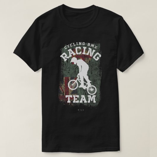 BMXバイクフィジー国旗サイクリングサイクリングレースBMX 303 Tシャツ (デザイン正面)