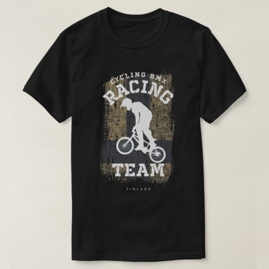 BMXバイクフィンランドフラグサイクリングサイクリングレースBMX 3 Tシャツ (デザイン正面)