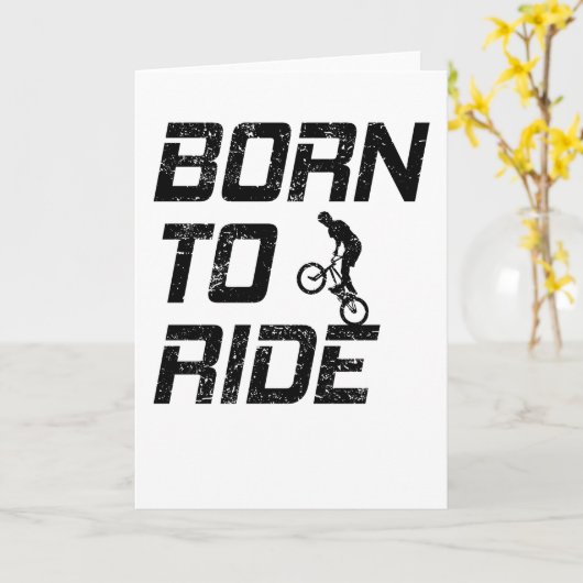 BMXバイクフリースタイルスポーツギフトクールことわざ カード (黄色い花)