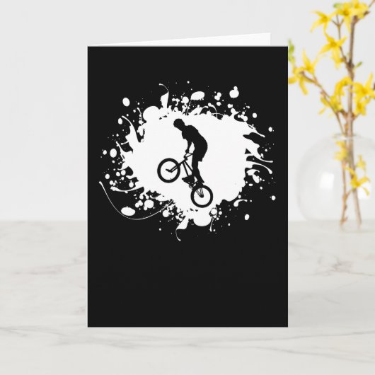 BMXバイクフリースタイルスポーツギフト(ばちゃばちゃ)跳ねる効果 カード (黄色い花)