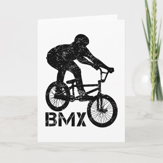 BMXバイクフリースタイルスポーツレトロギフトアイディア カード (正面)