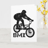 BMXバイクフリースタイルスポーツレトロギフトアイディア カード (黄色い花)